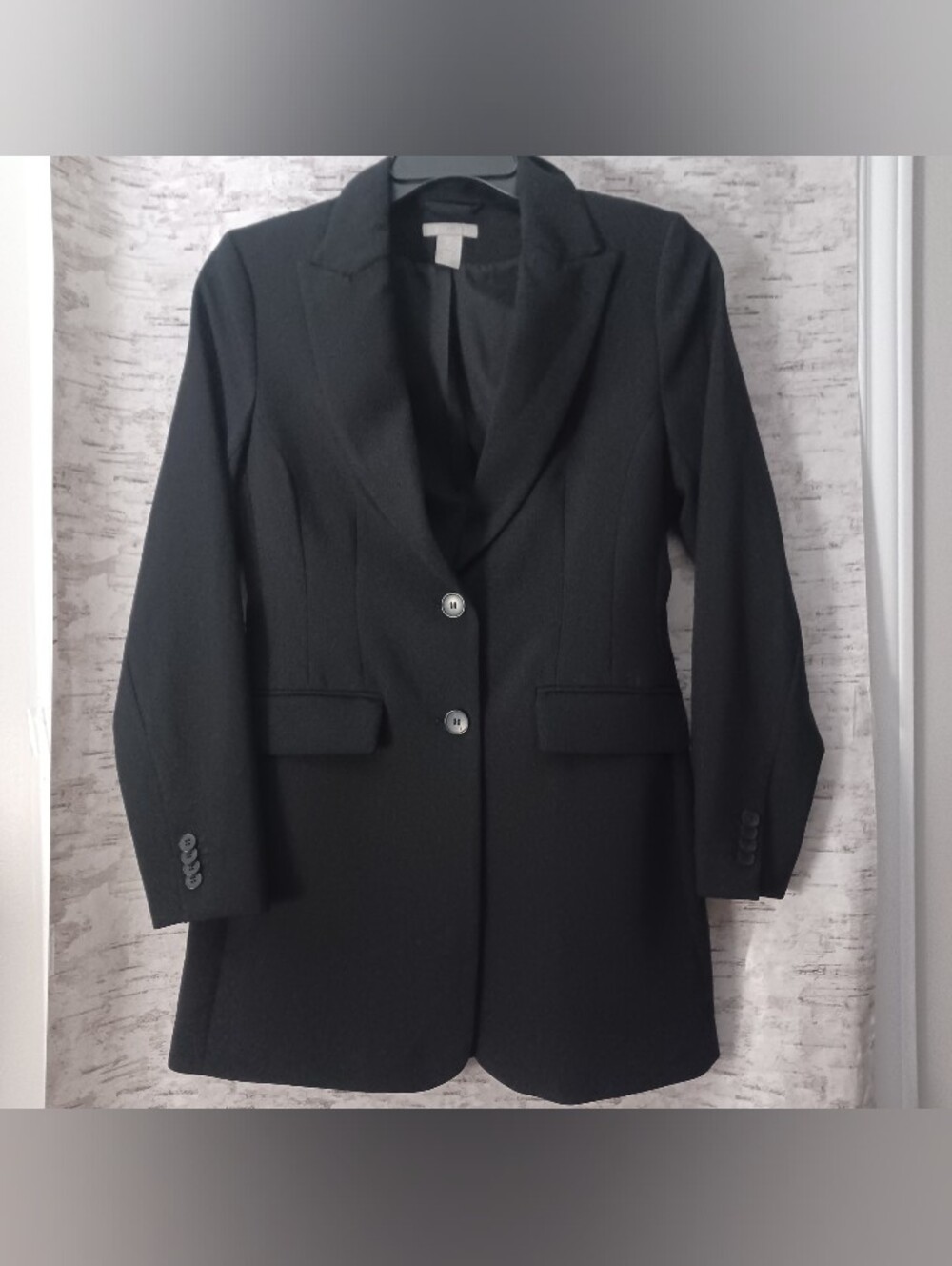 H&M Double Brested Long Blazer Sz S